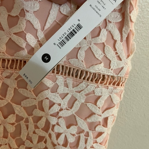Aqua NWT Floral Lace Dress in blush and white - Picture 6 of 6